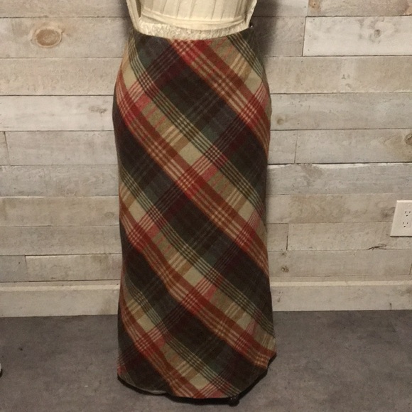 Willi Smith Petite plaid wool flared maxi skirt - Picture 3 of 12